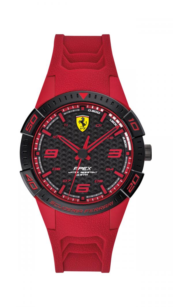 APEX QUARTZ WATCH WITH RED SILICONE STRAP