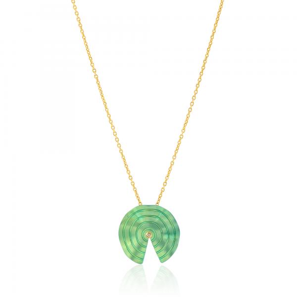 CHOROCHRONOS - 18K GOLD, TITANIUM AND DIAMOND PENDANT _LM1 green