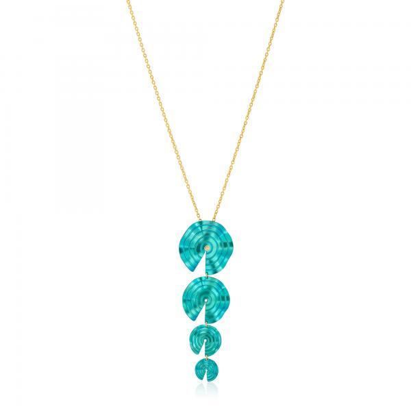 CHOROCHRONOS - 18K GOLD, TITANIUM AND DIAMOND PENDANT _KR.4 turquoise