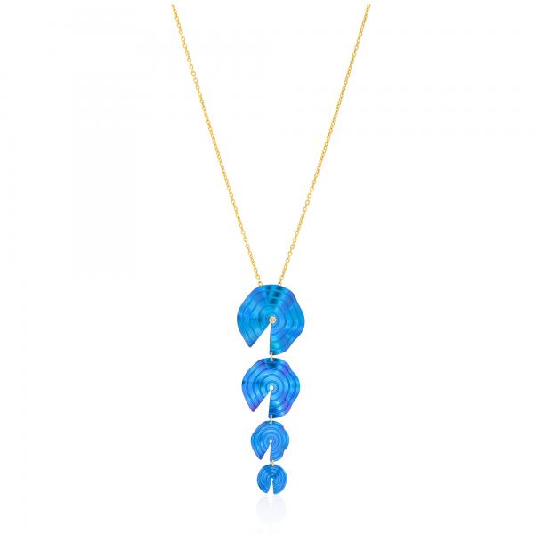 CHOROCHRONOS - 18K GOLD, TITANIUM AND DIAMOND PENDANT _KR.4 blue