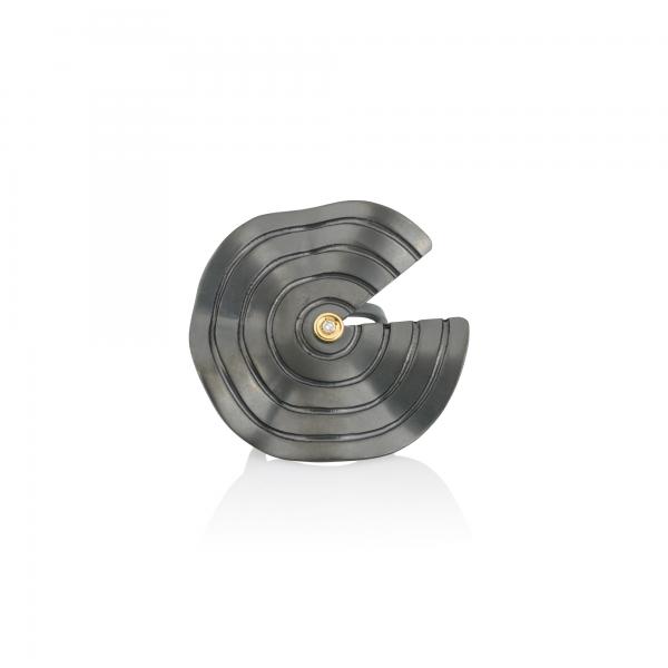 CHOROCHRONOS - 18K GOLD, TITANIUM AND DIAMOND RING _LM1 grey