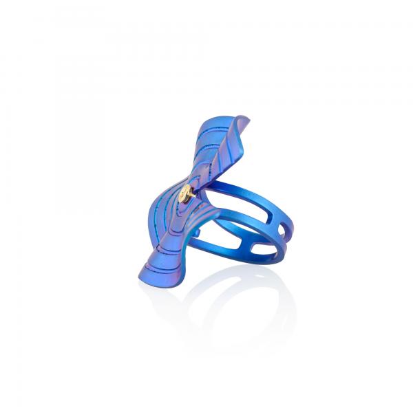 CHOROCHRONOS - 18K GOLD, TITANIUM AND DIAMOND RING _LM1 blue