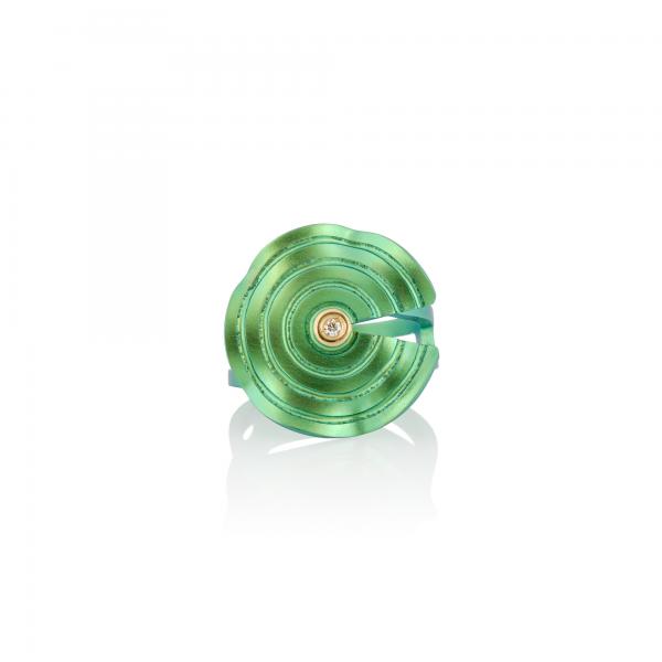 CHOROCHRONOS - 18K GOLD, TITANIUM AND DIAMOND RING _MM3 green
