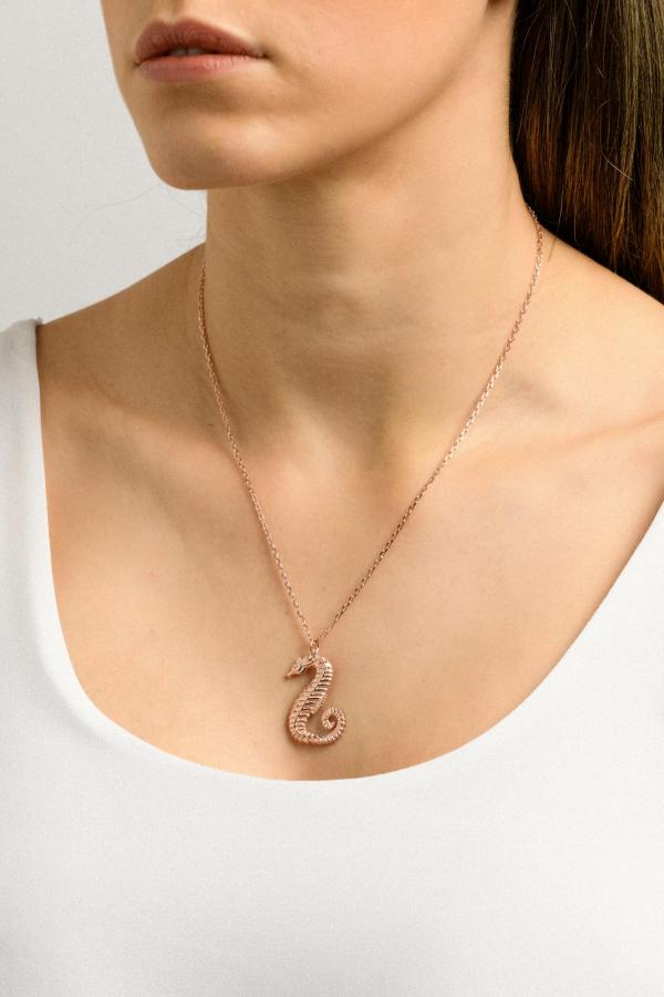 IPPOKAMPOS NECKLACE 2 _ LM Rose Gold colour .