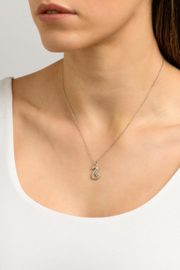 IPPOKAMPOS NECKLACE 2 _ MM White Gold colour.
