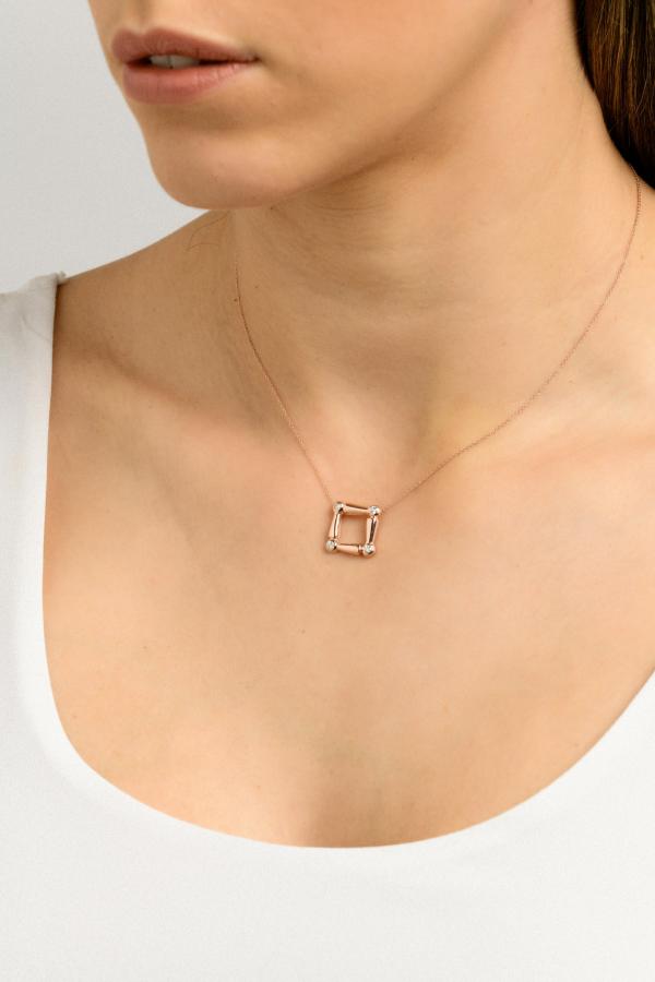 ECHOS-T 18K ROSE GOLD DIAMOND NECKLACE _4D.SM .