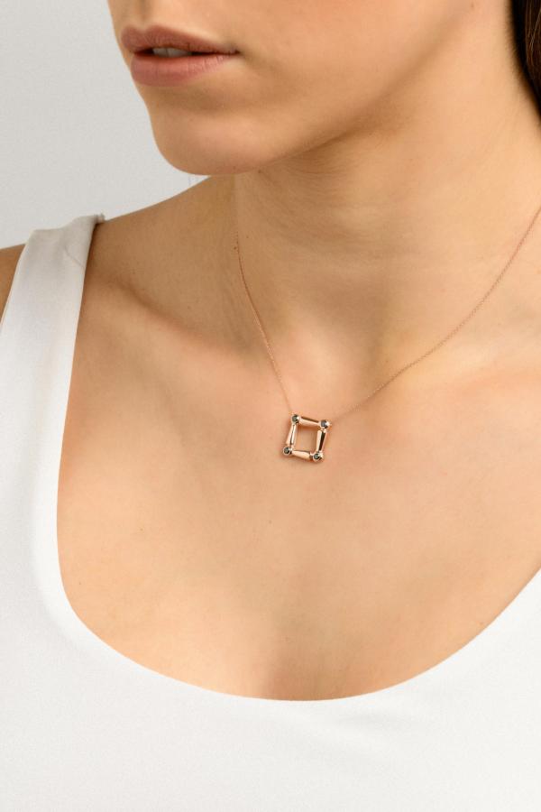ECHOS-T 18K ROSE GOLD DIAMOND NECKLACE _4DB.SM