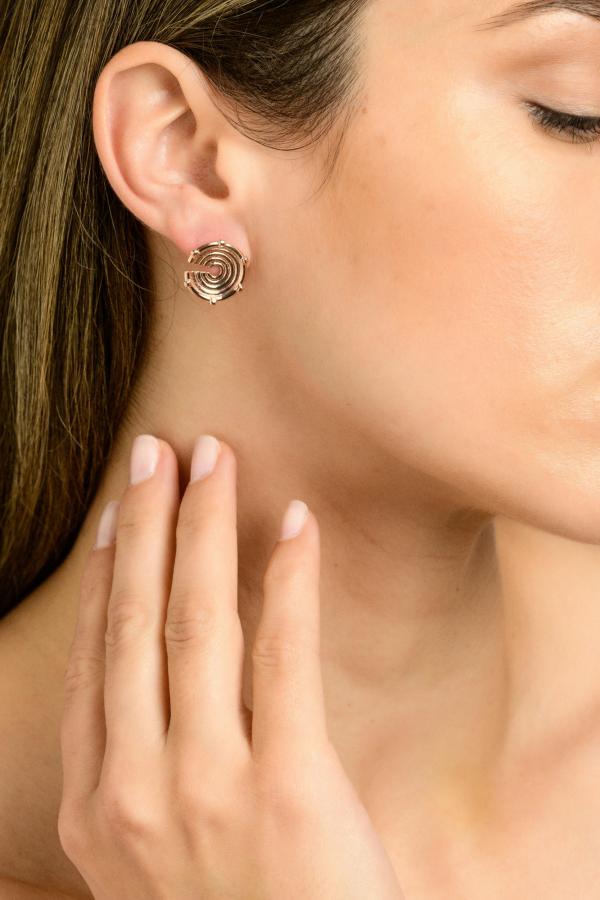 CHRONOS 18K ROSE GOLD EARRINGS _SM .