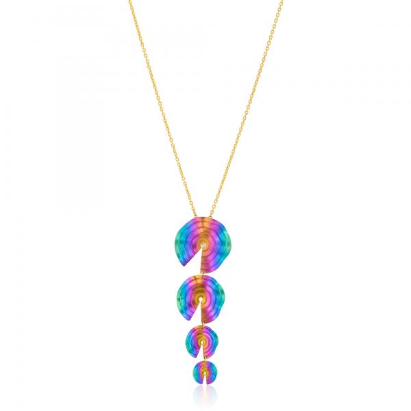 CHOROCHRONOS - 18K GOLD, TITANIUM AND DIAMOND PENDANT _KR.4 rainbow