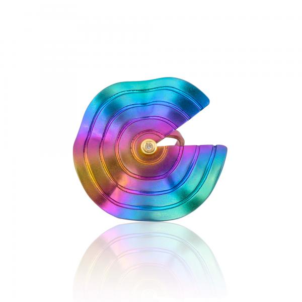 CHOROCHRONOS - 18K GOLD, TITANIUM AND DIAMOND RING _LM1 rainbow