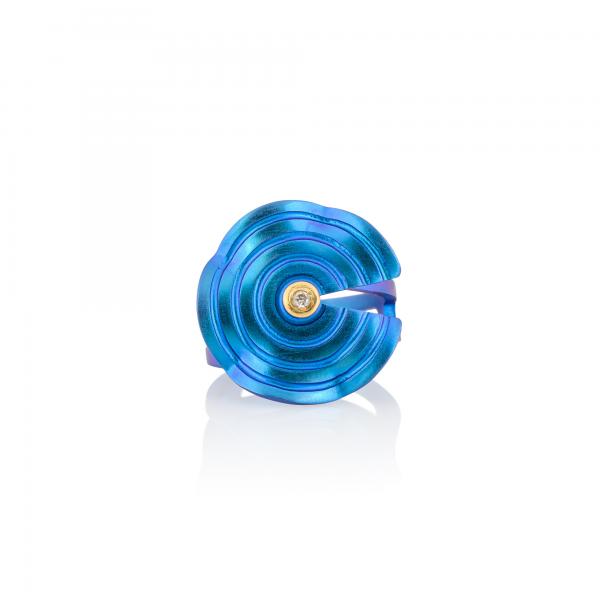CHOROCHRONOS - 18K GOLD, TITANIUM AND DIAMOND RING _MM3 blue