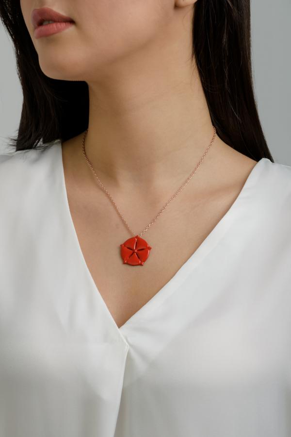 ANTHOS - NECKLACE _ s925 Red colour