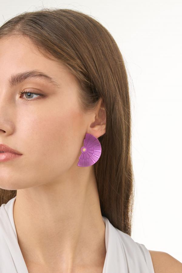 EPIDAVROS - 18K GOLD, TITANIUM AND DIAMOND EARRINGS _LM2 MAGENTA