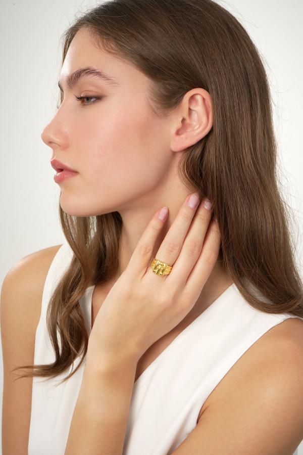 ARSENIS _ ECHOS 1 YELLOW GOLD RING _MM1