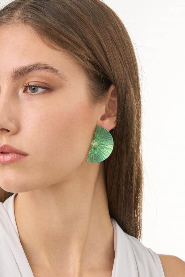 EPIDAVROS - 18K GOLD, TITANIUM AND DIAMOND EARRINGS _LM2 GREEN