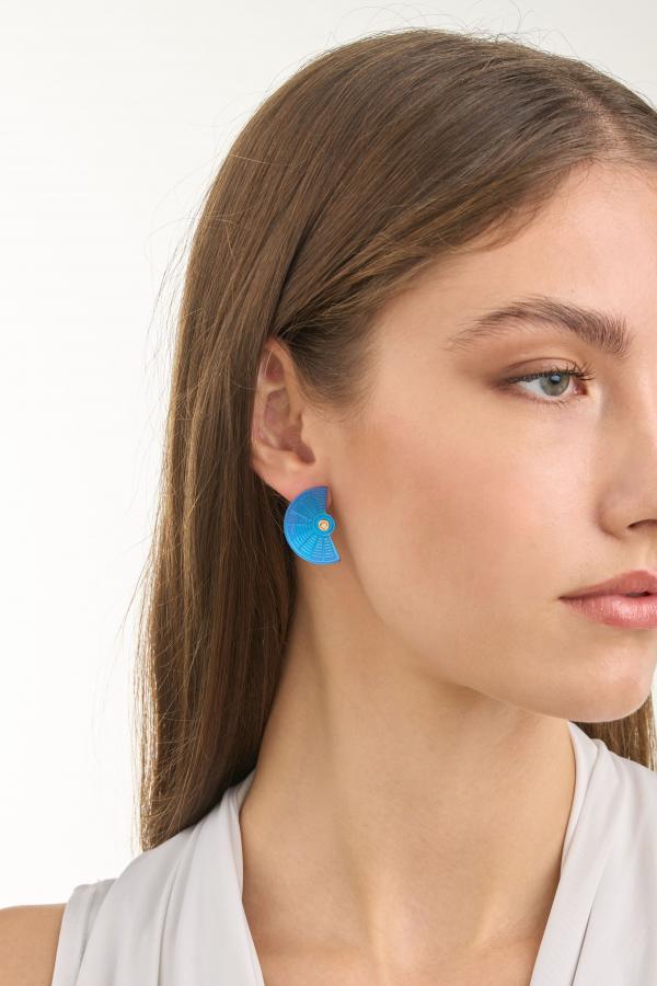 EPIDAVROS - 18K GOLD, TITANIUM AND DIAMOND EARRINGS _SM1 BLUE