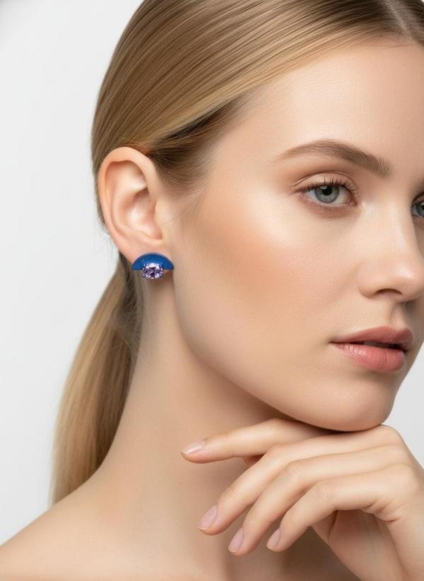 FORMA - AMETHYST TITANIUM EARRINGS _MM _ blue