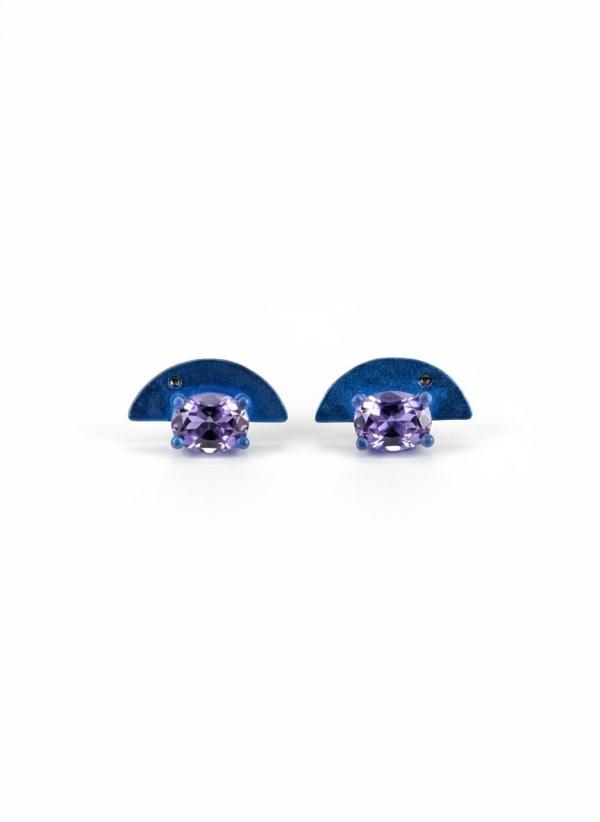 FORMA - AMETHYST TITANIUM EARRINGS _MM _ blue