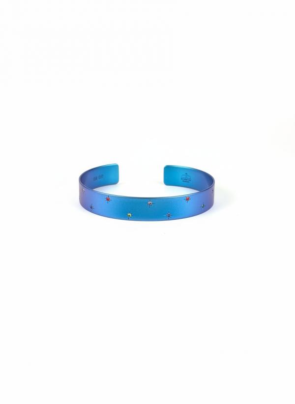 FORMA  - 12 SEMIPRECIOUS TITANIUM BRACELET  _MM _ blue