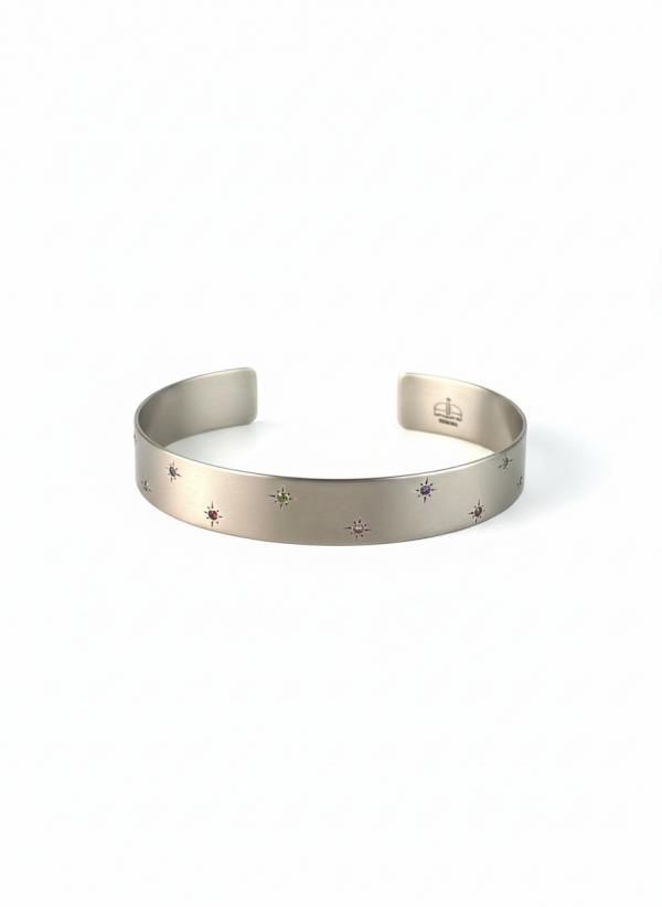 FORMA  - 12 SEMIPRECIOUS TITANIUM BRACELET  _MM _ silver