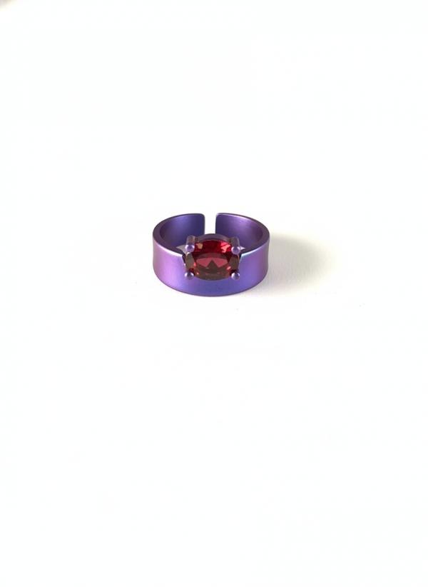 FORMA  - RED GARNET TITANIUM RING  _MM _ magenta