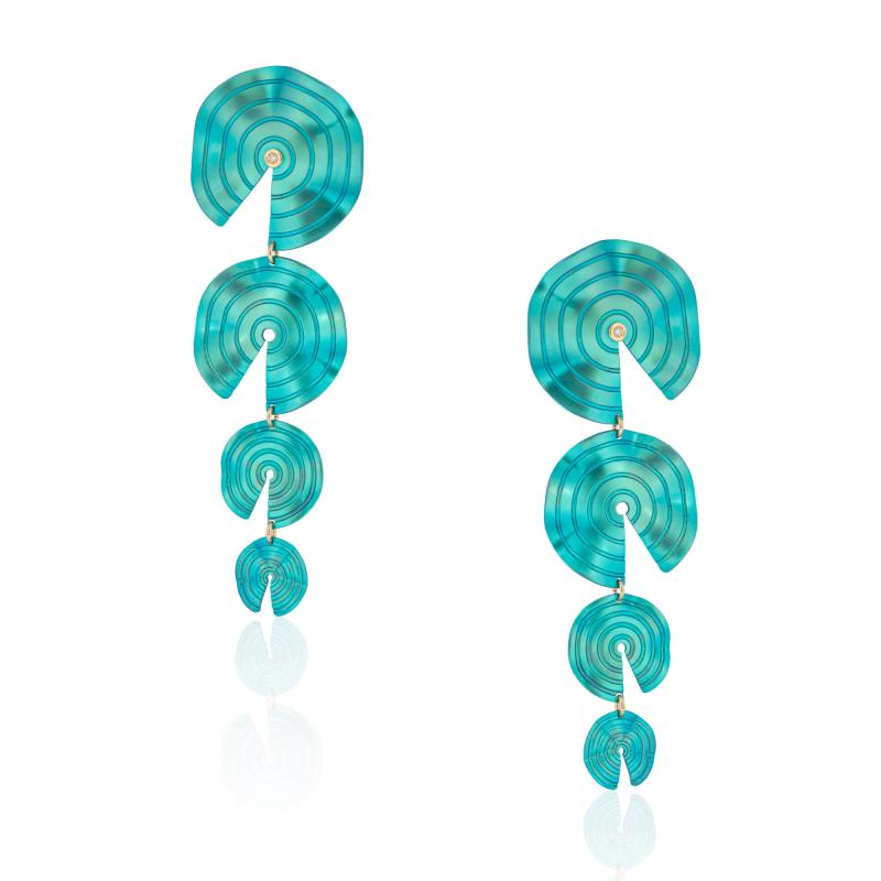 CHOROCHRONOS - 18K GOLD, TITANIUM AND DIAMOND EARRINGS _KR.4 turquoise