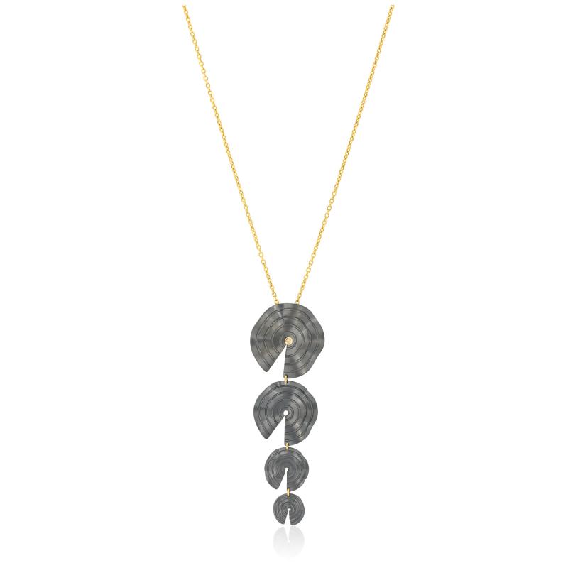 CHOROCHRONOS - 18K GOLD, TITANIUM AND DIAMOND PENDANT _KR.4 grey