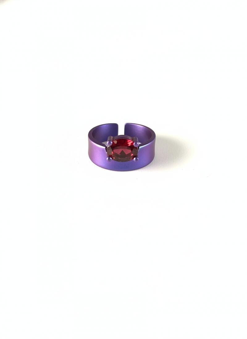FORMA  - RED GARNET TITANIUM RING  _MM _ magenta