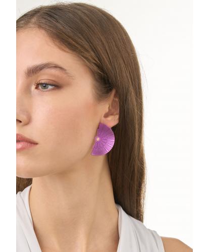 EPIDAVROS - 18K GOLD, TITANIUM AND DIAMOND EARRINGS _LM2 MAGENTA