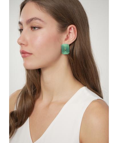 ARSENIS _ OCTAGON - 18K GOLD, TITANIUM AND DIAMOND EARRINGS _LM green