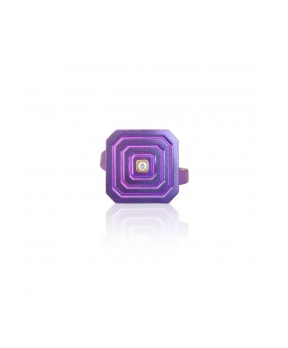 ARSENIS _ OCTAGON - 18K GOLD, TITANIUM AND DIAMOND RING _ SM magenta