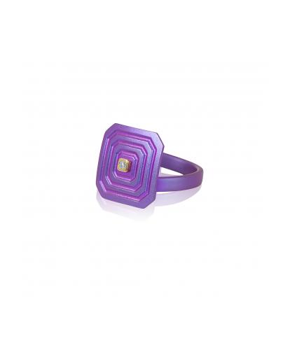 ARSENIS _ OCTAGON - 18K GOLD, TITANIUM AND DIAMOND RING _ SM magenta