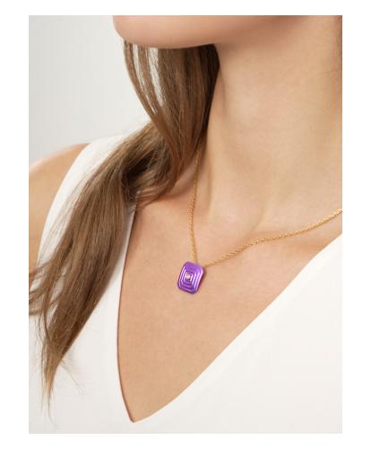 ARSENIS _ OCTAGON - 18K GOLD, TITANIUM AND DIAMOND PENDANT _SM magenta