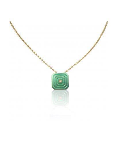ARSENIS _ OCTAGON - 18K GOLD, TITANIUM AND DIAMOND PENDANT _SM green