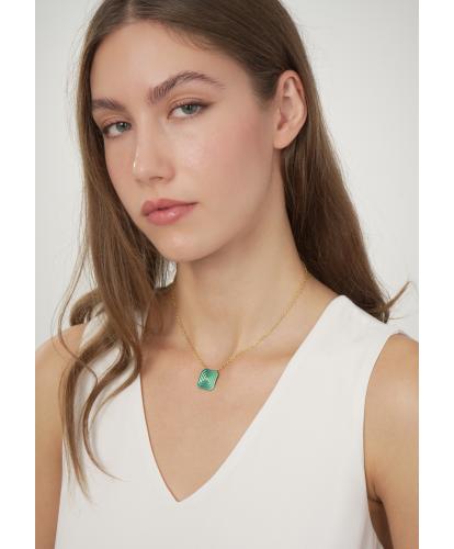 ARSENIS _ OCTAGON - 18K GOLD, TITANIUM AND DIAMOND PENDANT _SM green