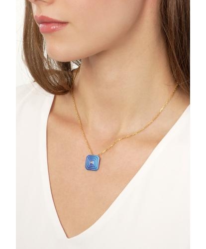 ARSENIS _ OCTAGON - 18K GOLD, TITANIUM AND DIAMOND PENDANT _SM blue