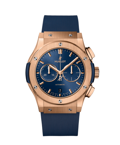 CLASSIC-FUSION-CHRONOGRAPH-KING-GOLD-BLUE-ON-RUBBER-42-MM _ 541.OX.7180.RX _ Hublot _ Chrono Vildiridis