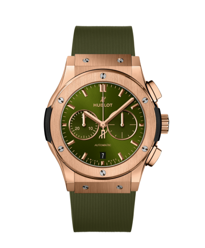 CLASSIC-FUSION-CHRONOGRAPH-KING-GOLD-GREEN-ON-RUBBER-42-MM _ 541.OX.8980.RX _ Hublot _ Chrono Vildiridis