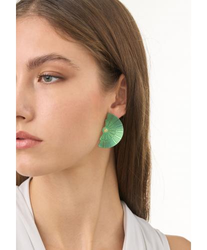 EPIDAVROS - 18K GOLD, TITANIUM AND DIAMOND EARRINGS _LM2 GREEN
