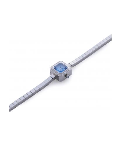 Corum Sugar Cube Diamonds Set Bezel Steel & Steel Watch Blue Dial Chrono Vildiridis