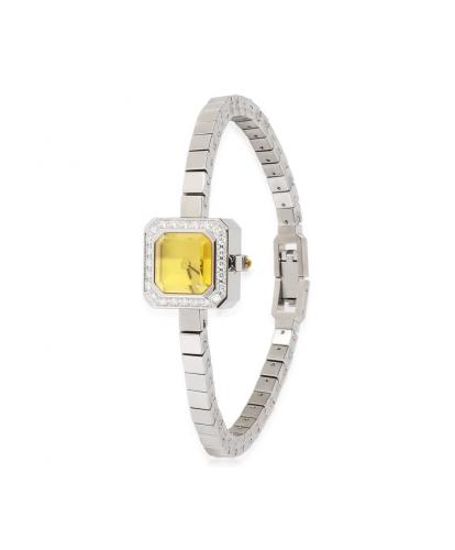 Corum Sugar Cube Diamonds Set Bezel - Steel & Steel Watch - Yellow Dial - 137424470026 - Chrono Vildiridis