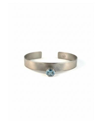 FORMA  - BLUE TOPAZ TITANIUM BRACELET  _MM _ silver