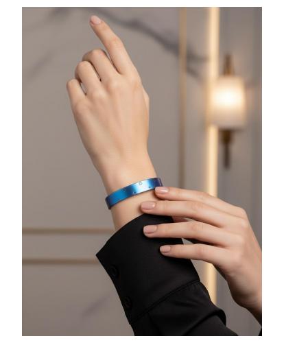 FORMA  - 12 SEMIPRECIOUS TITANIUM BRACELET  _MM _ blue