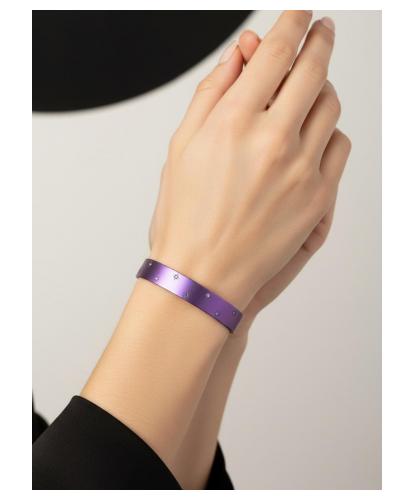 FORMA  - 12 SEMIPRECIOUS TITANIUM BRACELET  _MM _ magenta