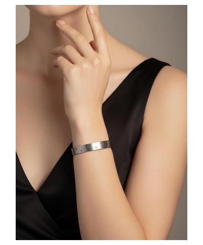 FORMA  - 12 SEMIPRECIOUS TITANIUM BRACELET  _MM _ silver