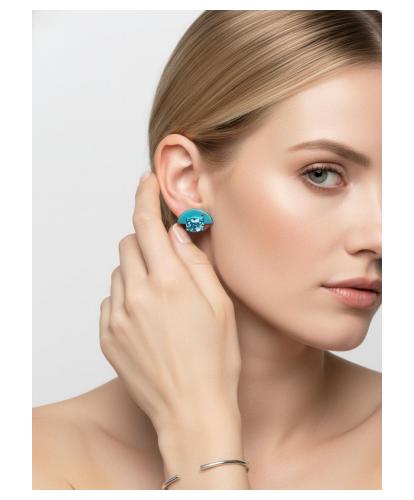 FORMA  - BLUE TOPAZ TITANIUM EARRINGS  _MM _ turquoise