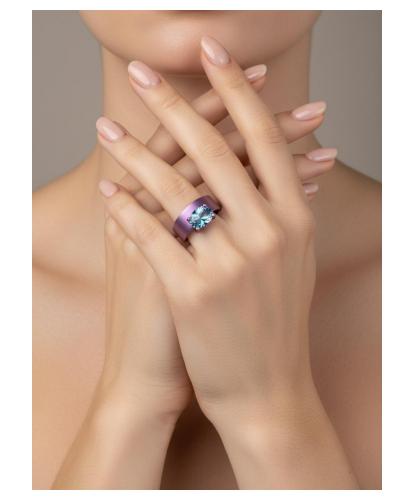 FORMA  - BLUE TOPAZ TITANIUM RING  _MM _ magenta
