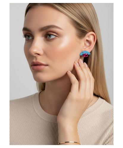 FORMA  - BLUE TOPAZ TITANIUM EARRINGS  _MM _ turquoise