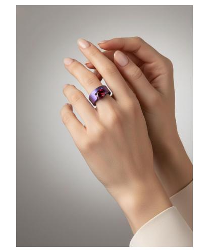 FORMA  - RED GARNET TITANIUM RING  _MM _ magenta
