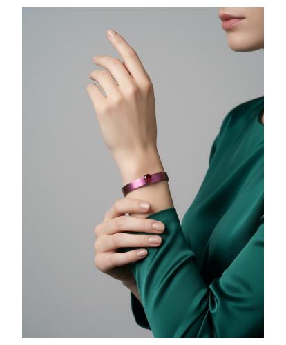 FORMA - RED GARNET TITANIUM BRACELET _MM _ magenta